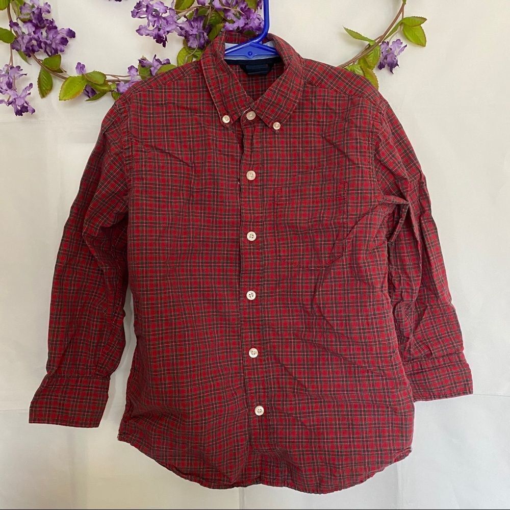 GAP KIDS BOYS' checkered red/green COLOR PLAID